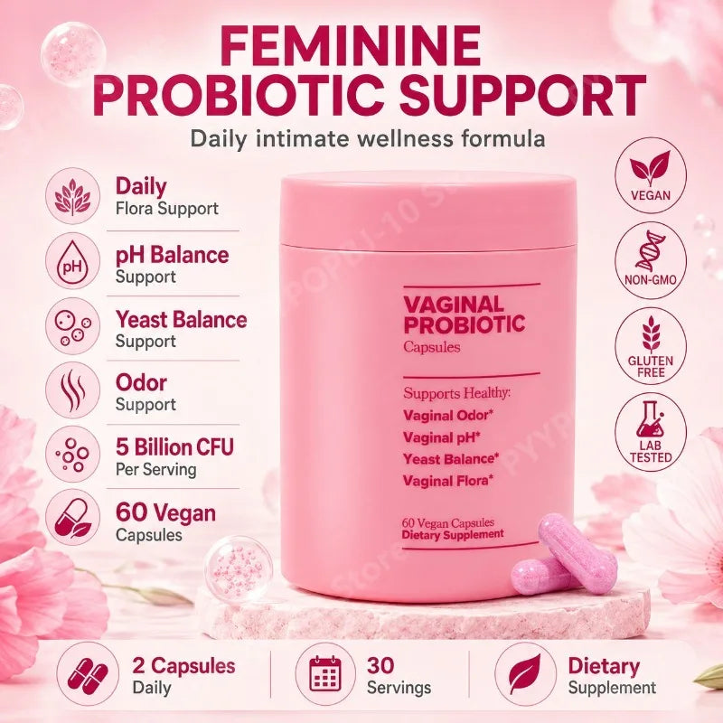 Women’s Probiotic Capsules 5 Billion CFU with XOS Prebiotic Daily Wellness Support 60 Vegan Capsules
