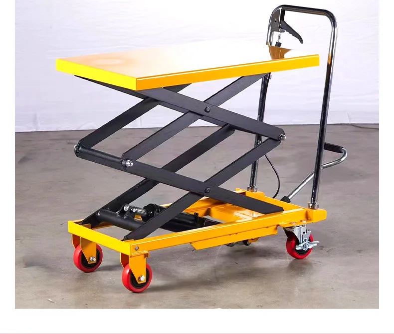 Mobile Manual Hydraulic Lifting Platform Lift Hand-Pushed Lifting Platform Truck (Load 150kg)