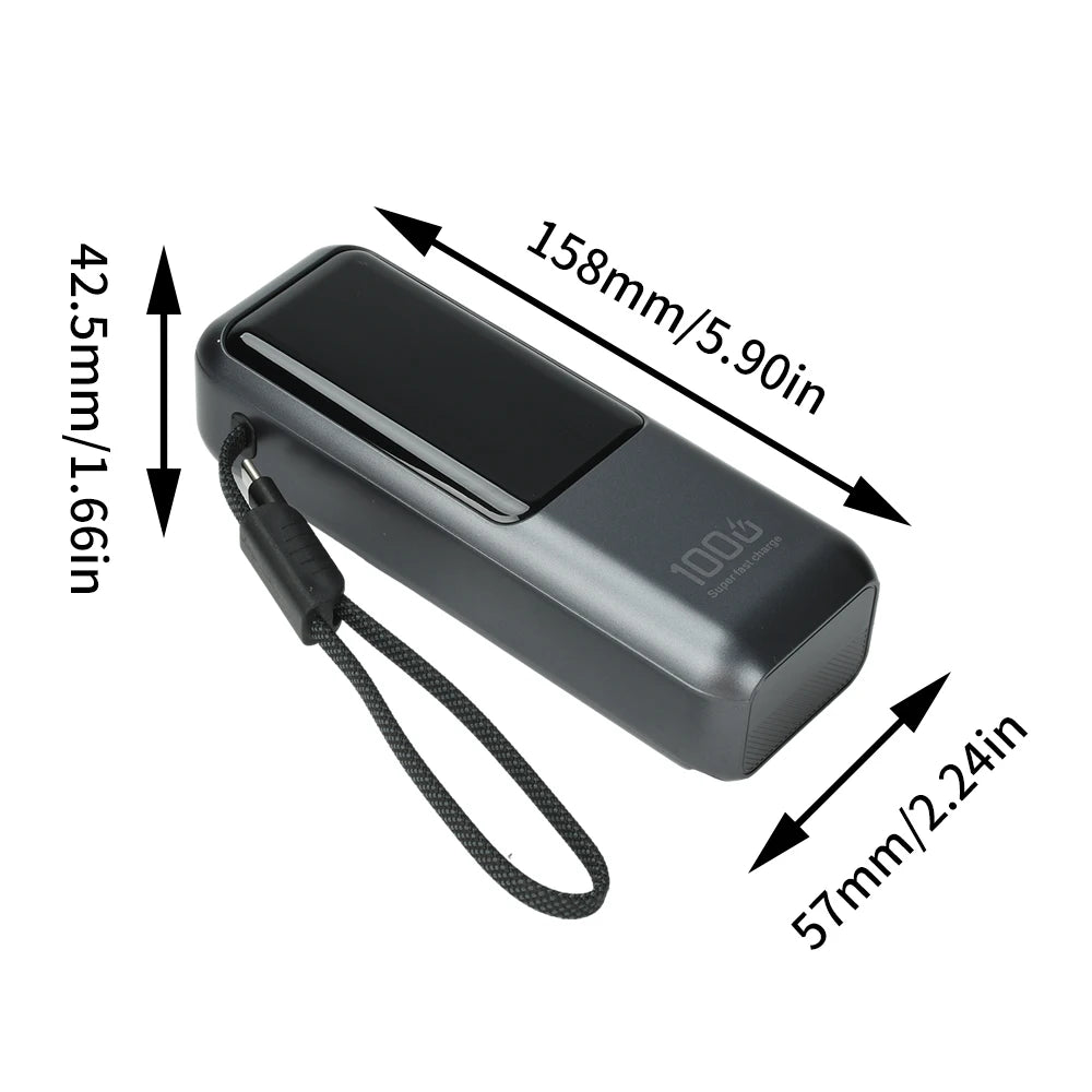 21700 Battery Power Bank DIY Kit PD 100W Fast Charging With Type-C Cable Digital Display DIY Portable Charger Case NO Battery