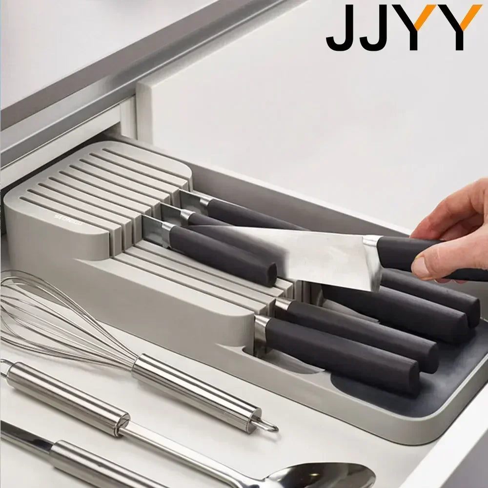 JJYY New Practical Drawer Organizer Knives Separation Finishing Storage Box Knife Organizer Kitchen Accessories Organizer