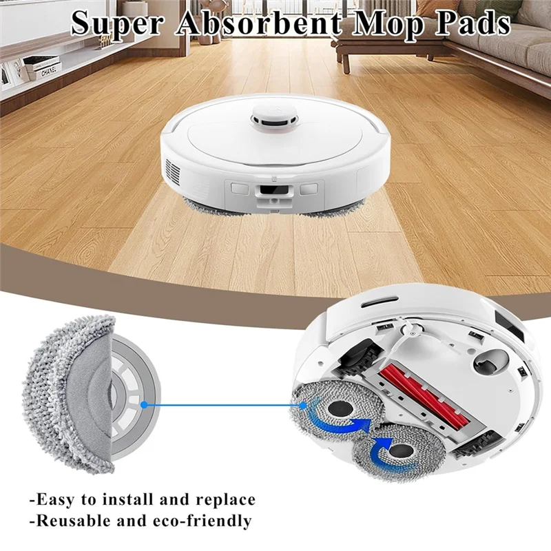 ABYN-Accessories Kit For Roborock Qrevo S/Qrevo Plus/Qrevo Pro/Qrevo Maxv Robot Vacuum Main Side Brush Hepa Filter Mop Bags