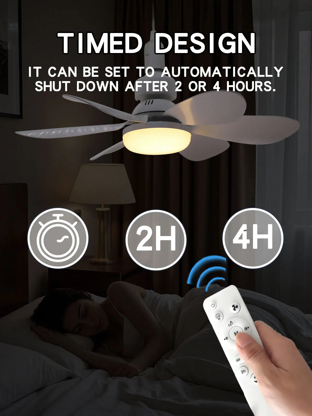 E27 with Remote LED 30W 40W Ceiling Fan Light Dimming Function Suitable for Living Room Study and Home Use 85-265V