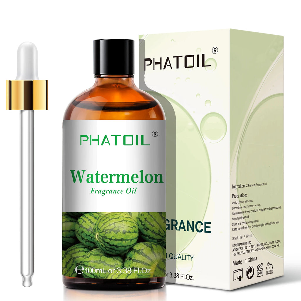 PHATOIL 100ml Fruit Series Fragrance Oils with Glass Dropper Coconut & Vanilla Strawberry Mango Cherry Aroma Oil For Diffuser