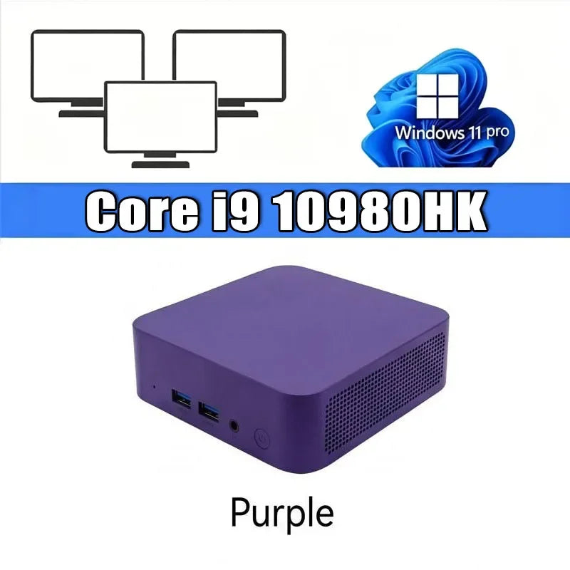 Mini PC Intel Core I9 10980HK Windows 11 Small Pocket Cmputer 16GB RAM 1/2TB SSD WIFI6 BT5.2 4K Desktop PC Gaming Computer