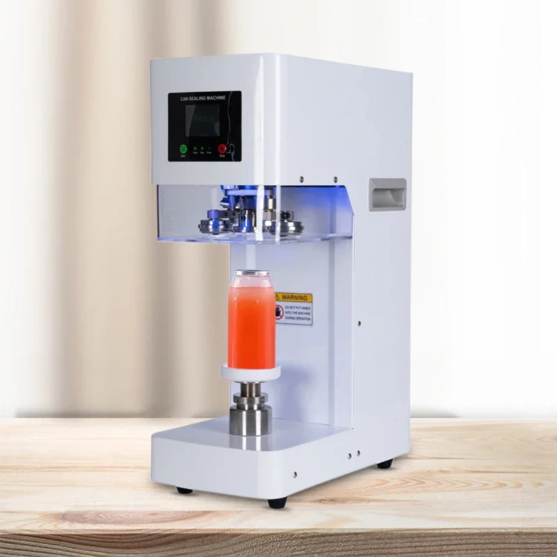 High Efficiency Automatic Beverage Can Sealing Equipment Plastic Metal Milk Tea Soda Can Packaging Machine