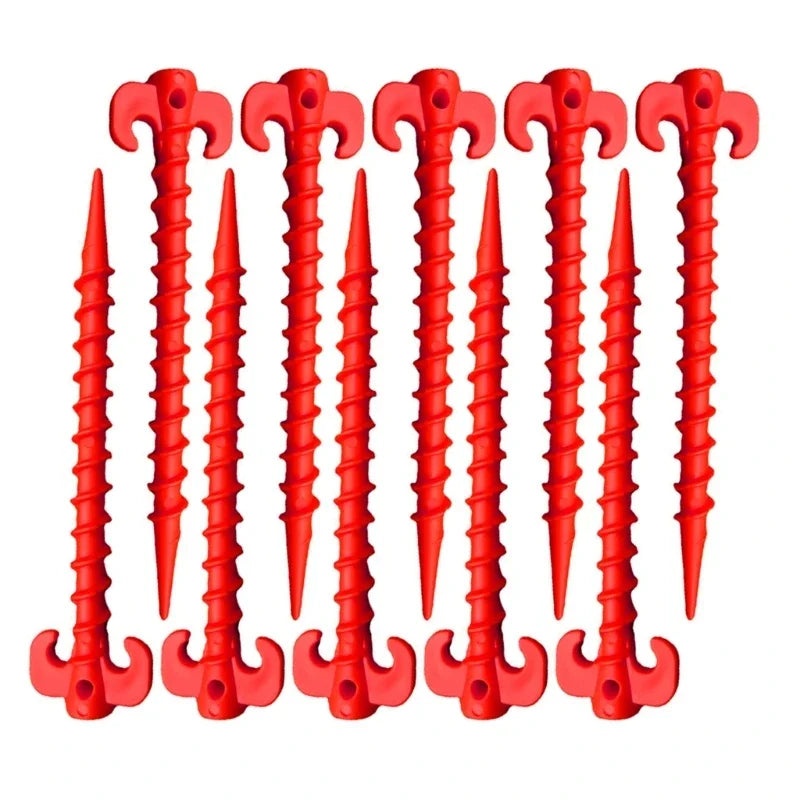 10Pcs Camping Tent Stakes Tent Heavy Duty Tent Nails Plastic Screw Tent Pegs for Fixing Camping Tent Rain Tarps Outdoors