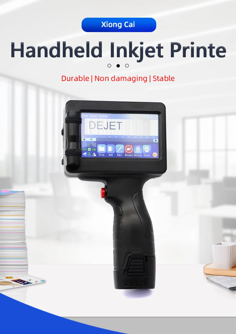 12.7mm Handheld Inkjet Printer 2588+ for QR Barcode Batch Date Number Logo Expiry Date Coding Machine Non-encrypted 25 Languages