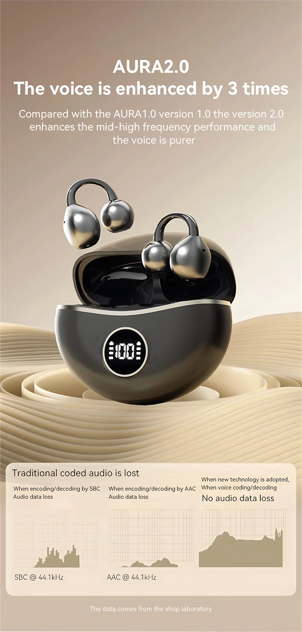 OWS Wireless Headphones Fone Bluetooth Headset With Mic Handsfree Noise Canceling Earphones Clip Ear Music Sports Gaming Earplug