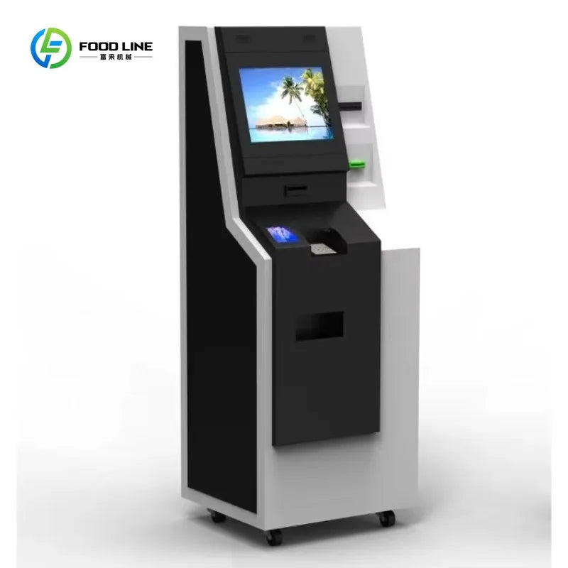 Customized Self Currency Exchange Dispenser ATM Cash Machine Touch Screen Kiosk With Coin Receiver