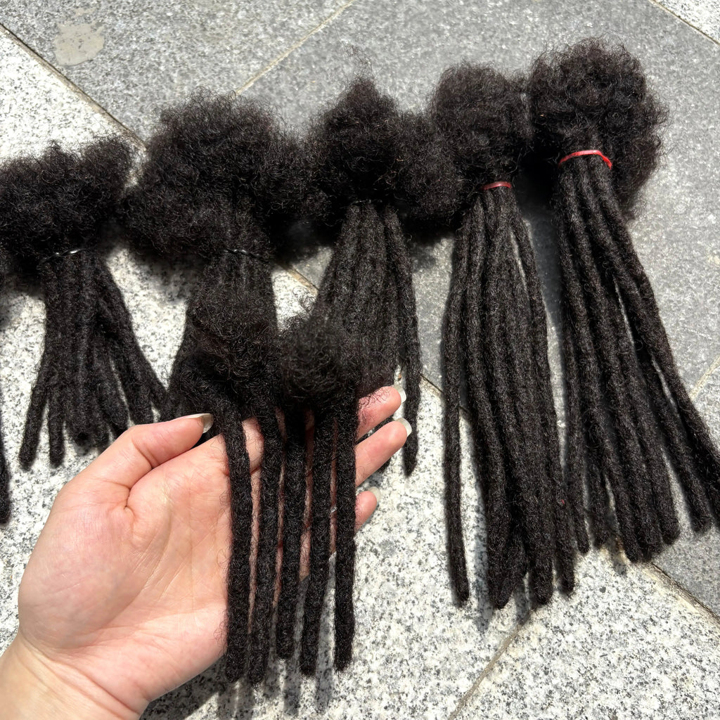 6-20inch 0.6cm Regular Loc Extension Human Hair 50 Strands Full Handmade 100% Human Hair Loc Dreadlock Extension for Men Women