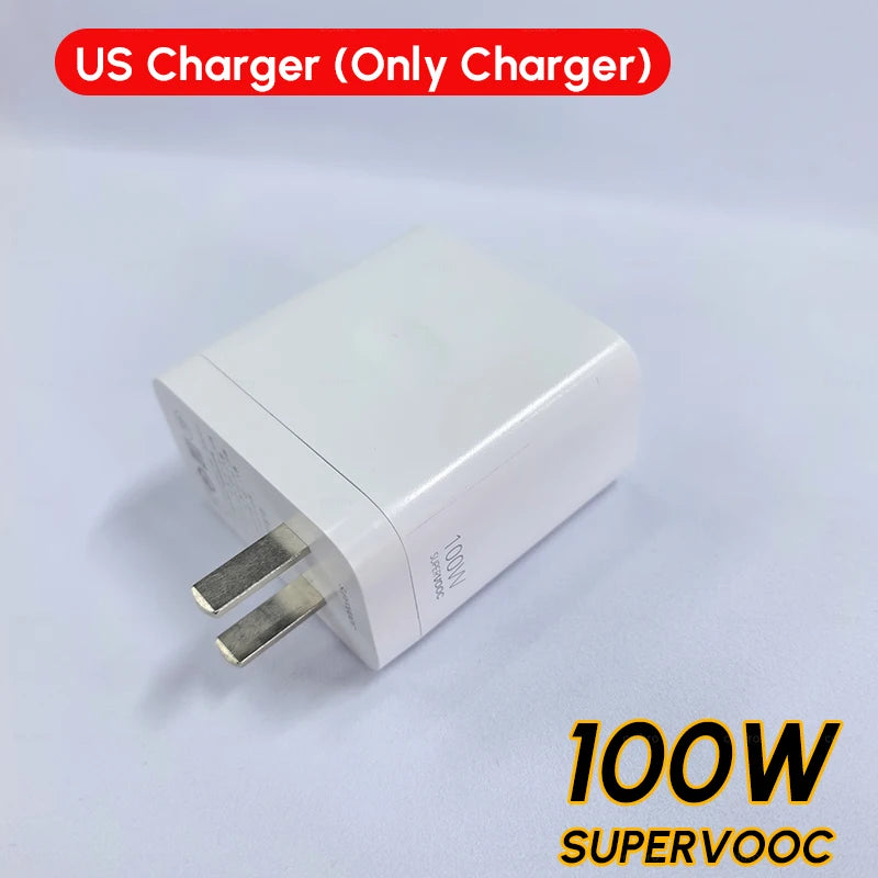 Oneplus Charger Original 100W 80W USB Adapter SUPERVOOC Type C 10A Cable For Oppo Realme Fast Chargers One Plus 15 13 12  11 Pro