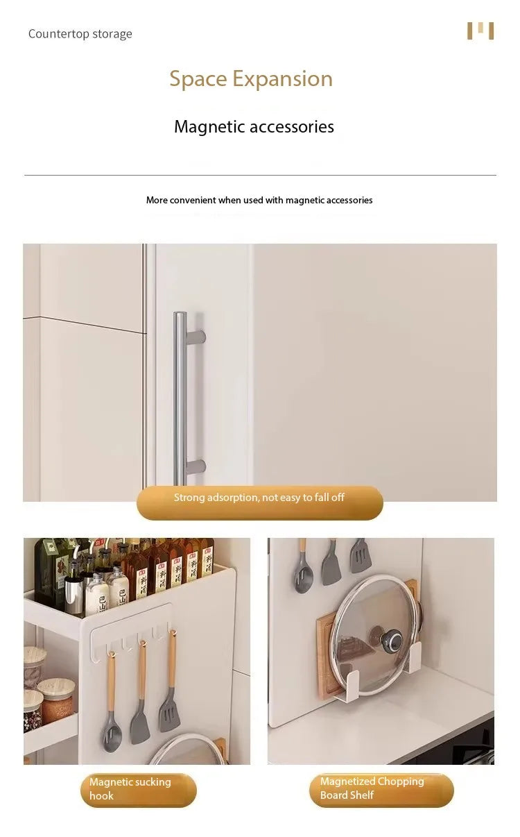 New Pull-out Multifunctional Multi-layer Storage Shelf for Seasoning Products Kitchen Narrow Table Supplies Storage Rack