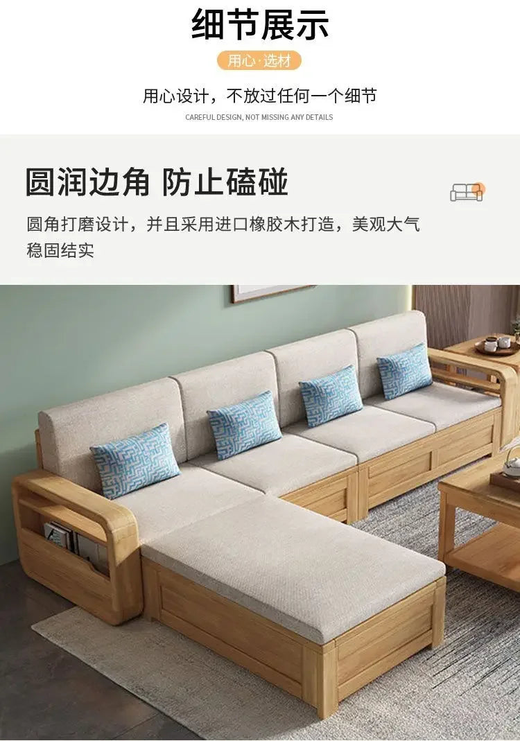 R134 Wood Storage Living Room Sofas Designer Sectional  Nordic Luxury Living Room Sofas Lounges Modern Banken Woonkamer Furnitur