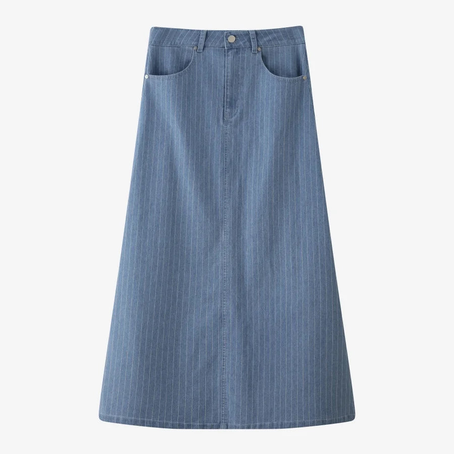 AS  SS26 pinstripe denim skirt fashion woman clothes lady wear