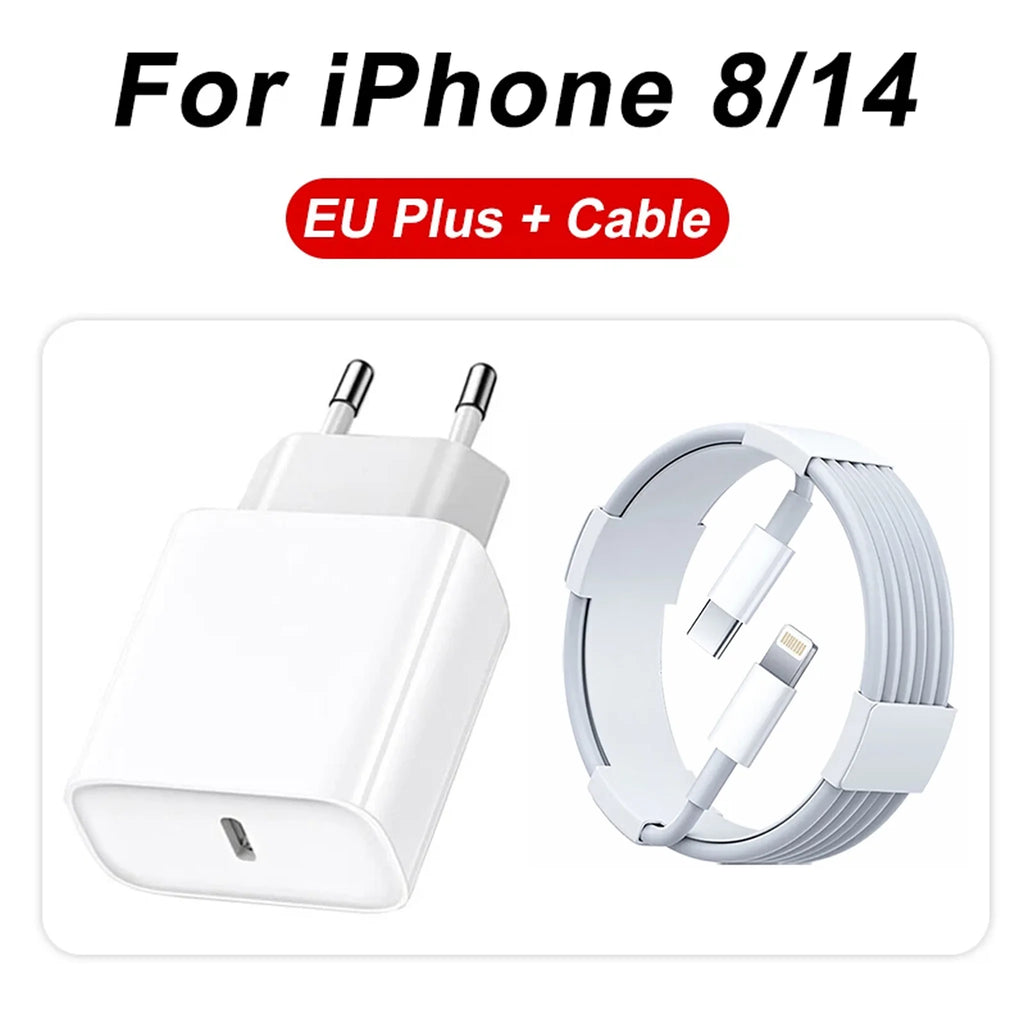 For iPhone PD 35W Fast Charging 17 16 15 Pro Max Air 14 13 12 11 USB-C Quick Charger X XS XR 8 Phone Accessories
