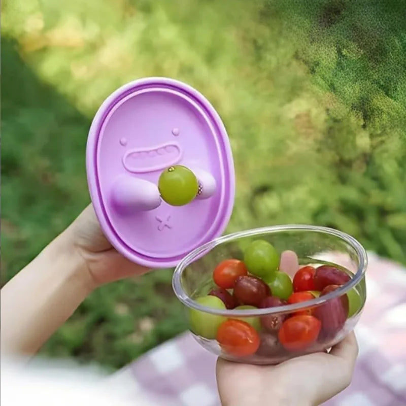 1PCS Creative Food Storage Container Lunch Box Anti-Dirty Bowl Keeps Hands Clean, Suitable for School, Office, and Picnics