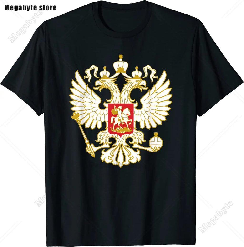 Russia Flag T-Shirt Cool Russian Premium Great Gift T-Shirt Classic Graphic High Quality Round Neck Short Sleeved Tops Tees