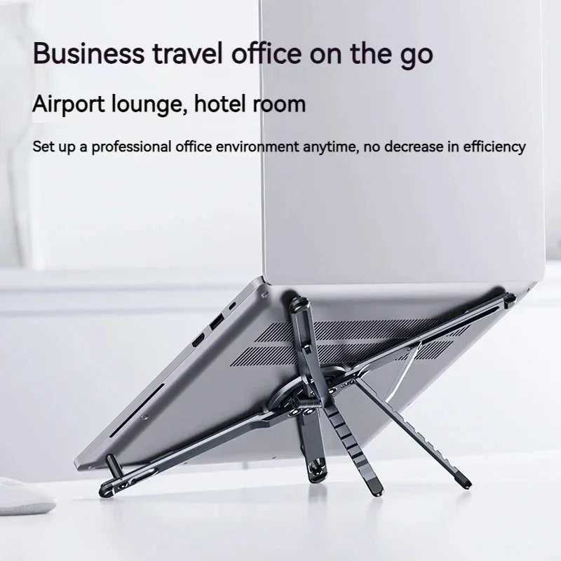 Foldable Magnetic Laptop Stand, Aluminum Alloy Adjustable Heat Dissipation Holder for Notebook Phone Tablet, Portable