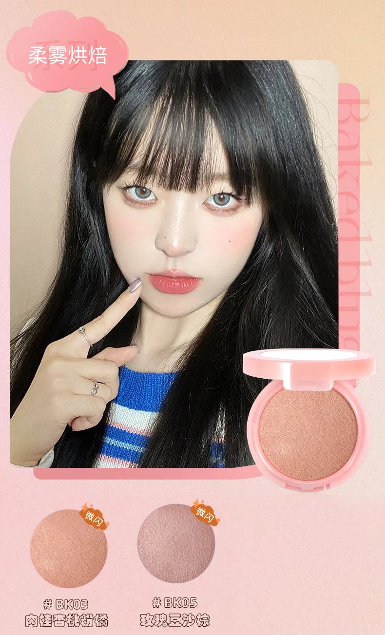 JILL LEEN Monochrome Colorful Soft Mist Blush Disc Highlight Grooming Peach Gills Purple Matte Brightening Expansion Color