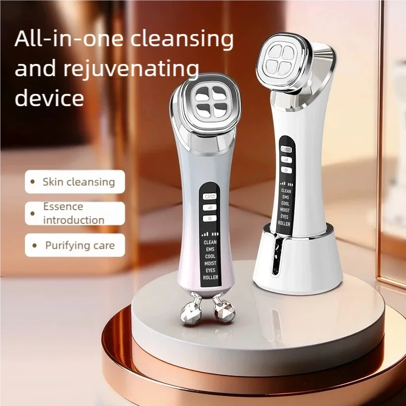 EMS Facial Micro-current Beauty Instrument 6Mode Eye Face Lift 3D Roller Massager 3 Colour LED Skin Tighten Massage Beauty Devic