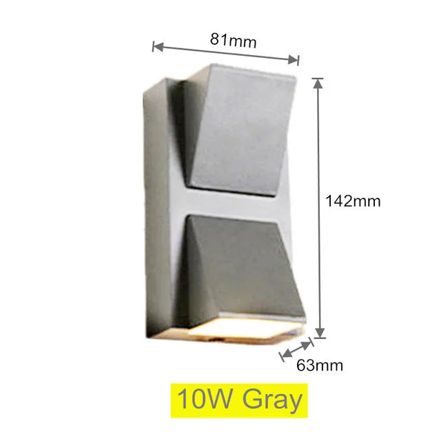 LED Wall Lamp IP65 Outdoor Waterproof Garden Porch Lighting Lamp 5W 10W Modern Simple Aluminum Indoor Wall Light