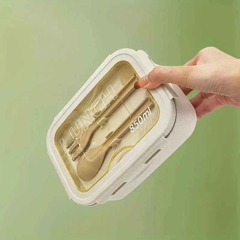 1Pc Portable Microwavable Lunch Box Eco-Friendly Wheat Straw Bento Box Kitchen Food Container Lunch Box Home Accessories