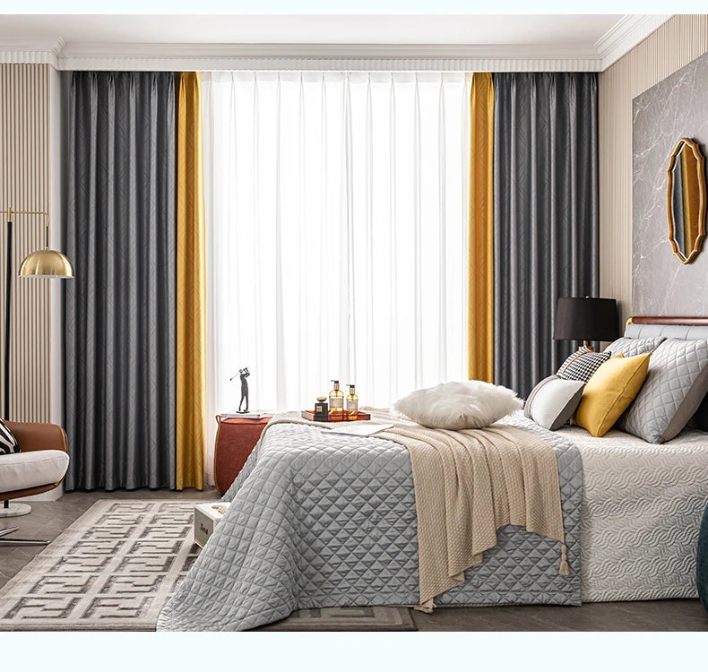 2025 Modern Light Luxury Fully Insulated Blackout Curtain Simple Sunscreen Bedroom Bay Window Curtains Soundproof Study Drapes