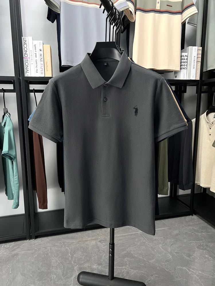 Designer brand 100% cotton short sleeve polo shirt fashion luxury pony embroidery men's summer casual high-quality Paul T-shirt
