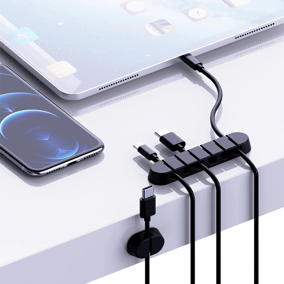 163 Pcs of Set Cable Organizer Cable Winder Flexible Cable Management Clips For Mouse Earphone TV Office Home Electronics etc