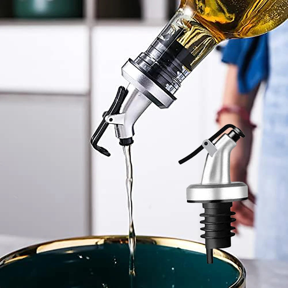 Oil Pour Spouts Olive Oil Vinegar Bottle Dispenser Pourer with Leak-Proof Cap for Kitchen Bar Sauce Salad