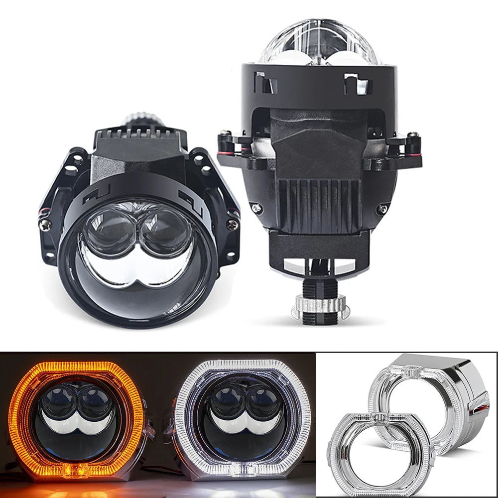 140W 3.0 Inch Dual Hyperboloid Bi LED Projector Lens 35000LM for Hella 3R H4 H7 9005/9006 Car Upgrade Accessories Retrofit