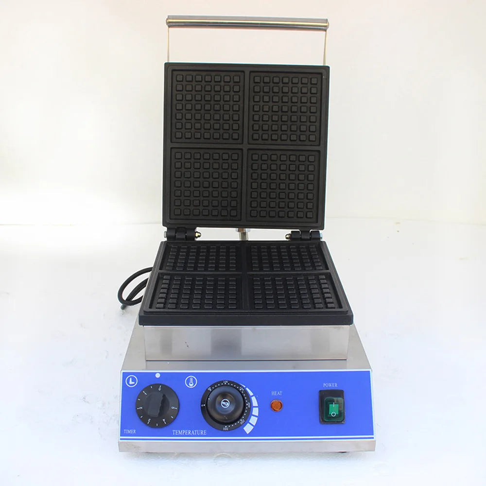 Commercial Waffle Maker Electric Muffin Thermal Lattice Cake Making Machine Square Four-piece Lattice Waffle Machine