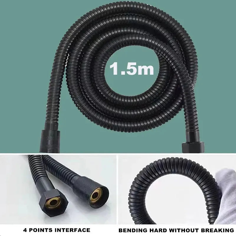 Shower Head 5 Modes Adjustable High Pressure Water Saving Shower Head Water Massage Shower Head Hook Hose Bathroom Accessories