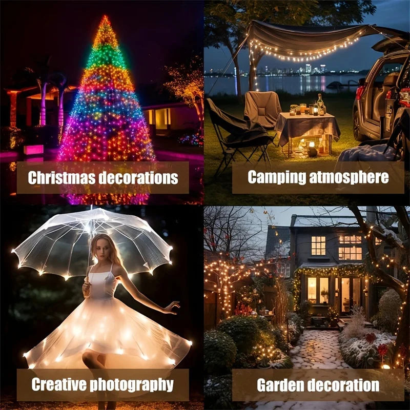 2~30M Ultra Long Solar String Fairy LED Light Outdoor Copper Waterproof Wedding Garland Decoration Garden Lights Party 8 Modes
