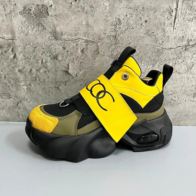 Men's Sport Shoes Comfortable Casual Running Shoes 2025 Spring Autumn Thick Bottom Heightening Korean Style Versatile Dad Shoes