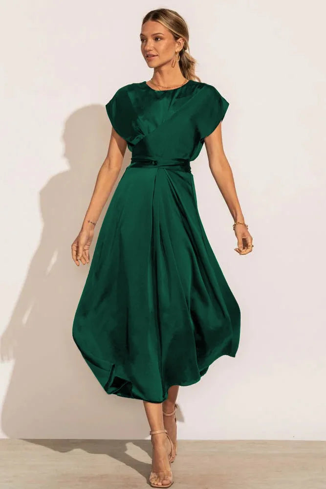 High Quality Spot Wholesale Fashion Summer Women Clothing High-end Satin Binding Elegant Drape Light Evening Dress Vestidos Y2k