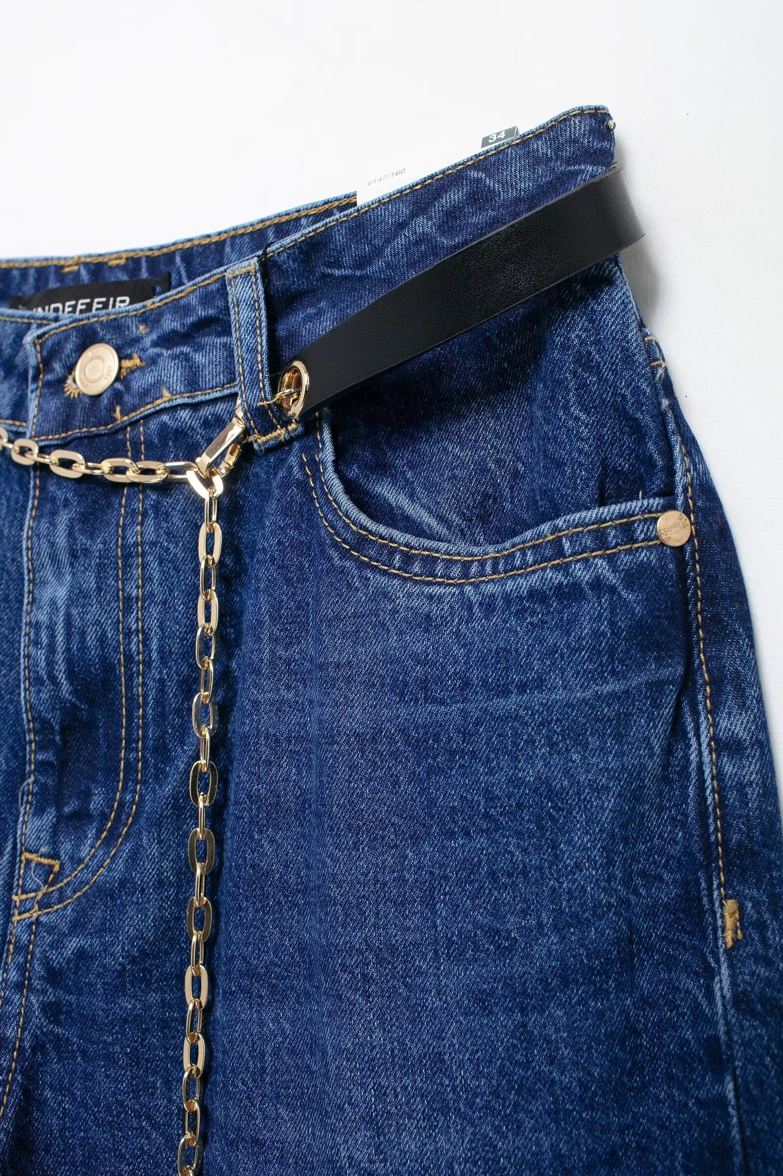 HH 2025 Summer Women Fashion Denim Trousers Set Solid Cropped Vest Top + Chain Lace Up Versatile Female Wide Leg Long Pant