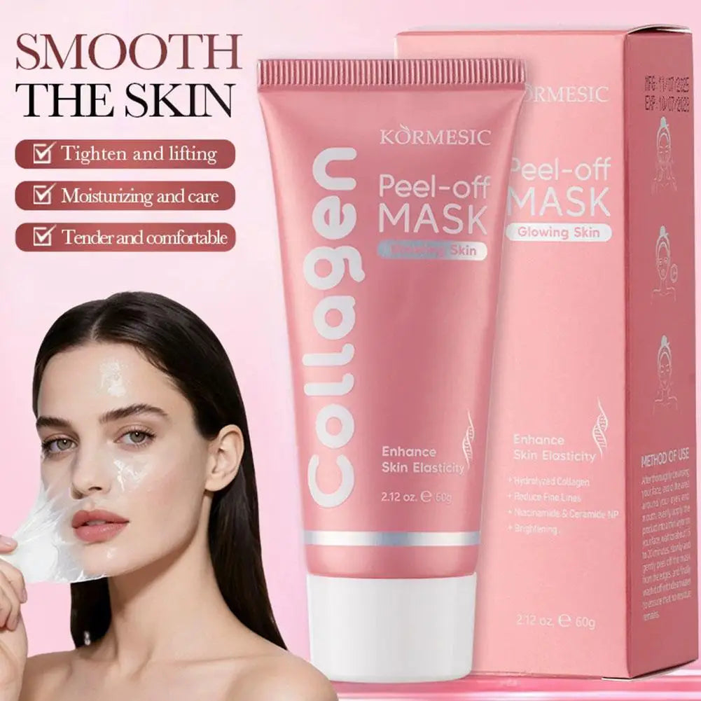 Collagen Peel Off Facial Mask Collagen Night Wrapping Mask Elasticity & Hydration Care For Glowing Skin Overnight Mask Cream 60g