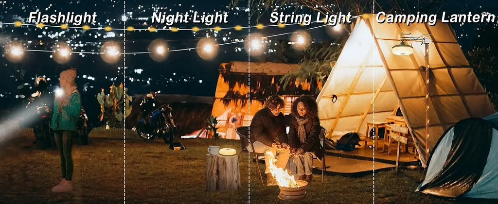4-in-1 Camping Light LED Reel String Lights Outdoor USB Camping Lamp Recyclable LED Night Light For Garden Tent Room Decor