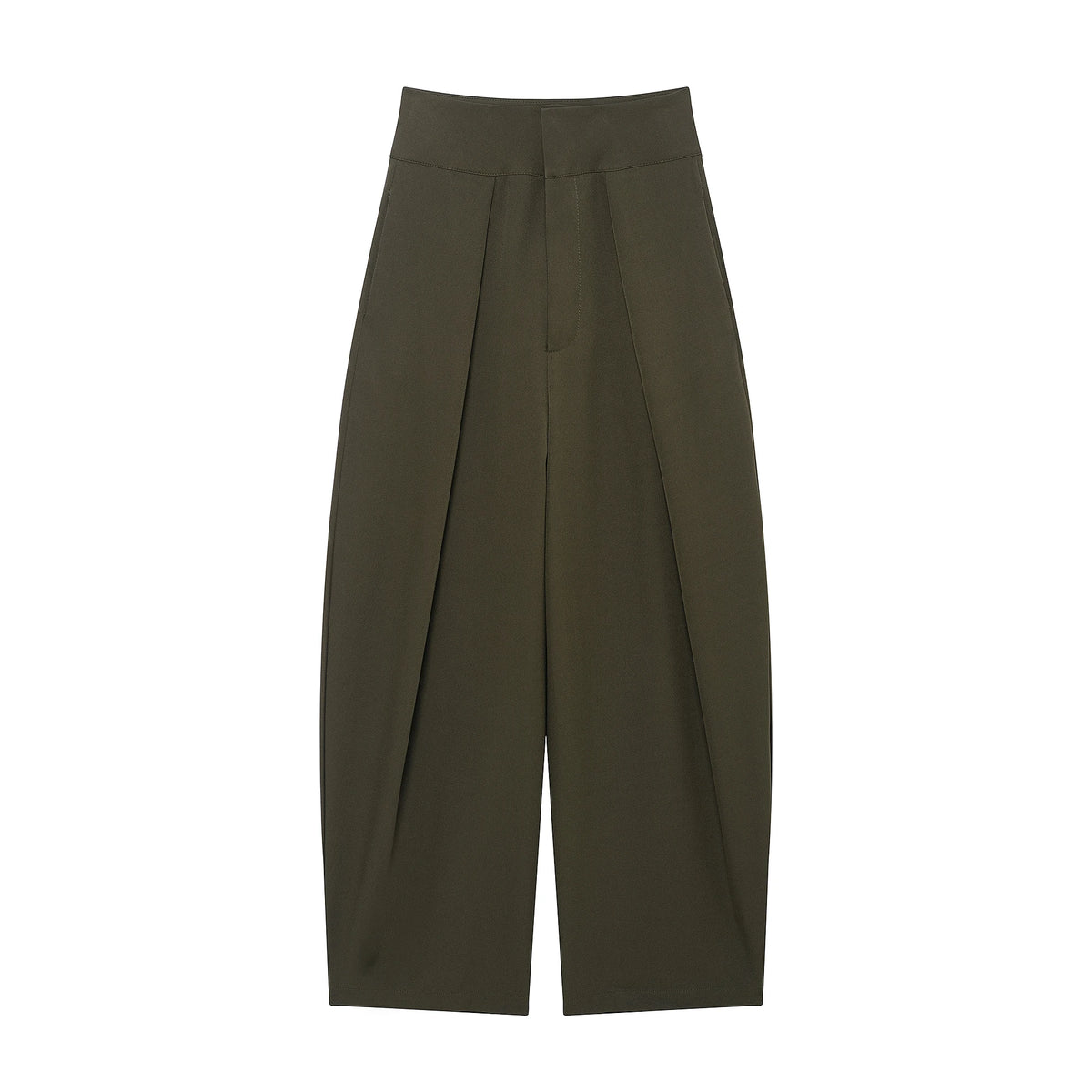 Casual Solid Pleated Loose Long Pants Women Fashion High Waist Straight Wide Leg Trousers 2026 Lady Spring Autumn Commute Wear