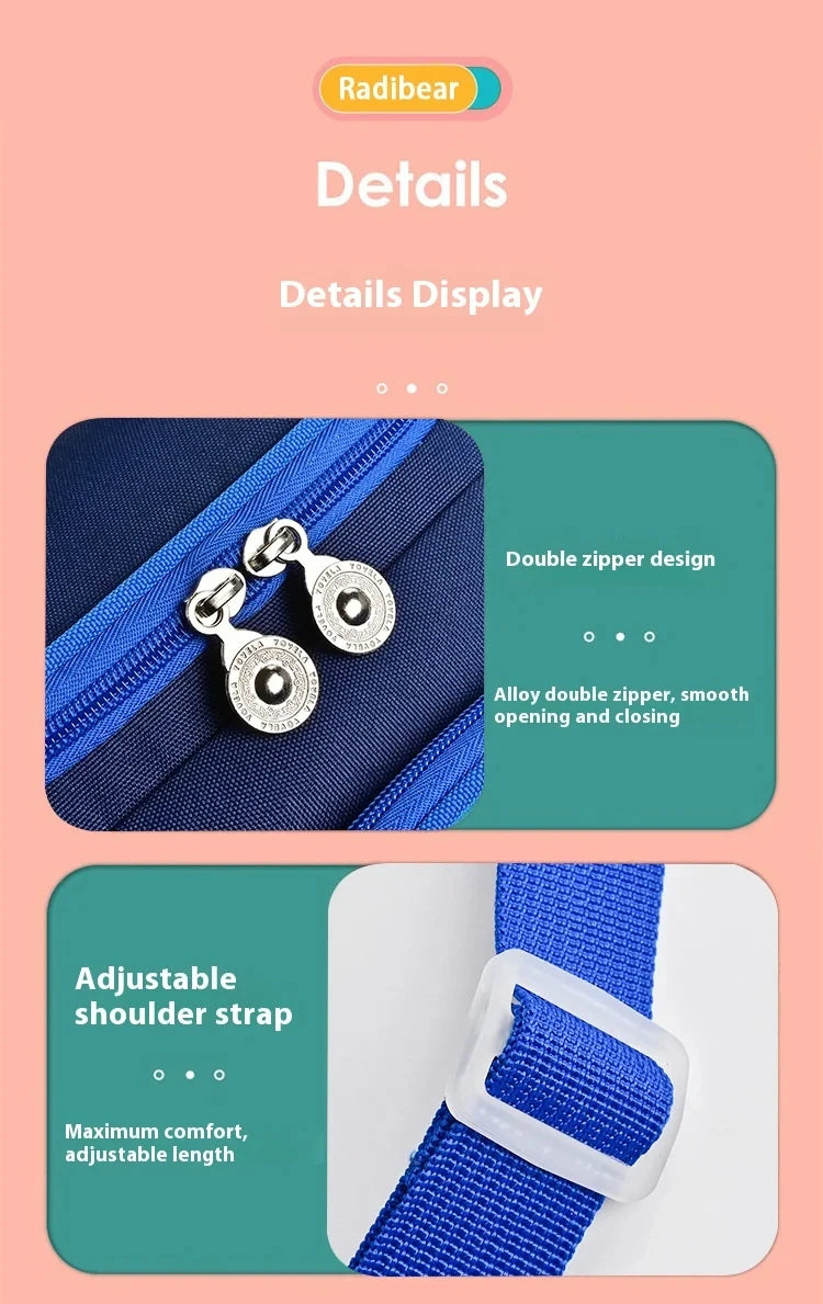 Lunch Bag for Boys Girl Cute Insulated Lunch Box Portable Meal Cooler with Adjustable Shoulder Strap for School Beach Picnic