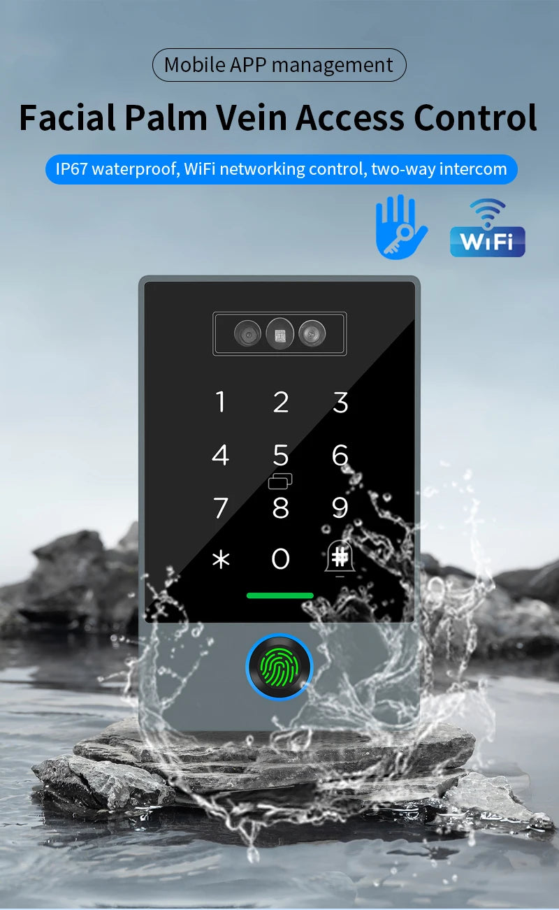 TTLOCK Home Security Visual Intercom Face Recognition Fingerprint WiFi Intelligent 13.5Hz Waterproof IP67 Access Control