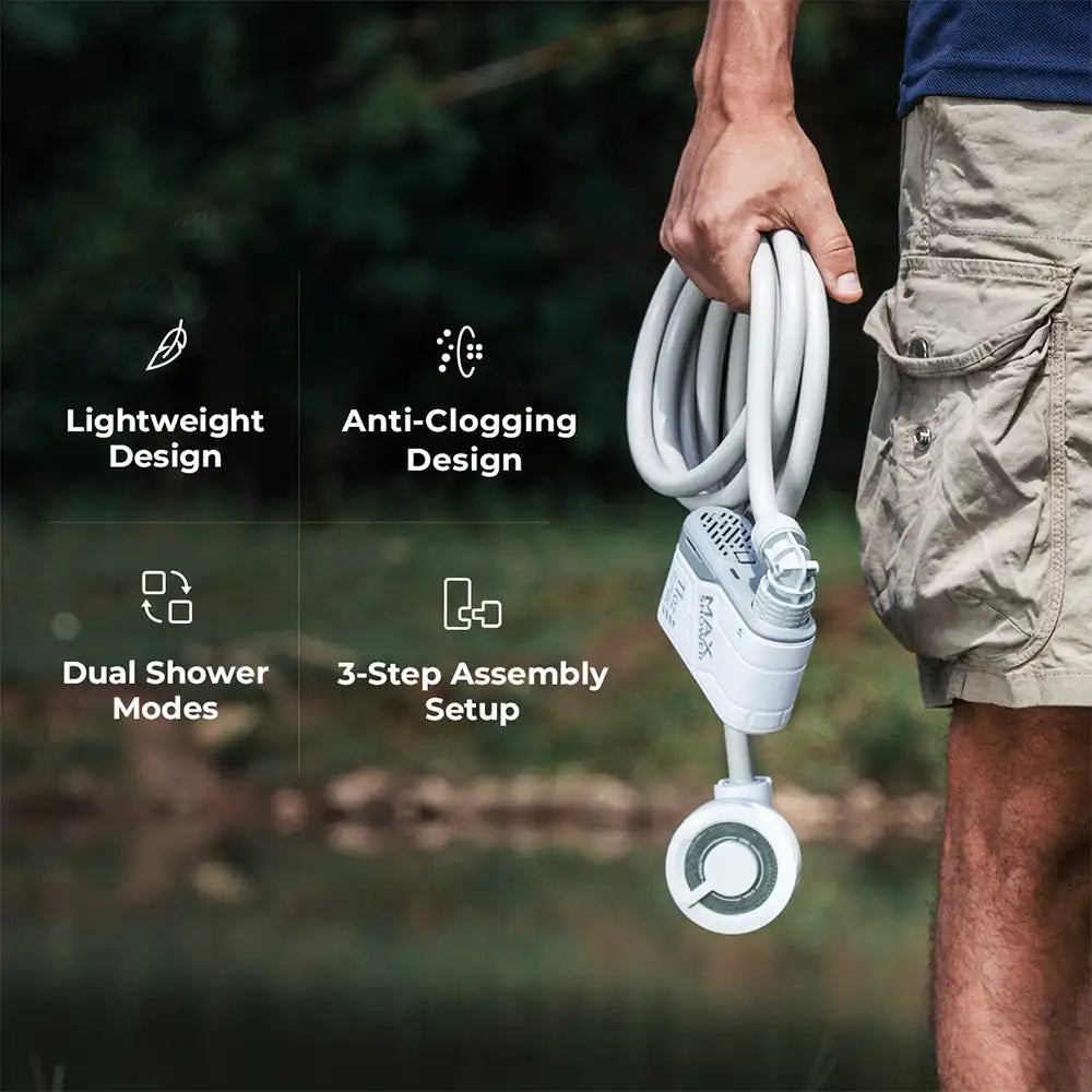 Flextail Max Shower lightweight 620g Outdoor Travel Camping Portable Shower IPX7 waterproof drop-proof Wireless Electric Shower