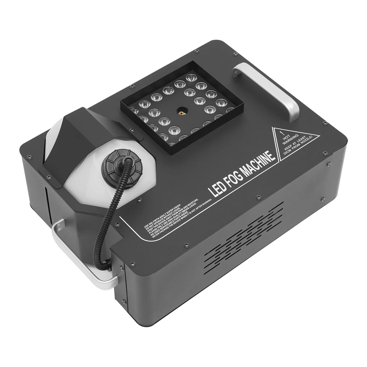 24led 1500w Column Smoke Generator 3-in-1 with Built-In Power Adapter 16.54*12.6*9.45 in Fog Smoke Machine with Remote Control Seven Light Colors 0.53 Gal Oil Tank for Wedding Haunted Houses Halloween Parties Christmas Clubs