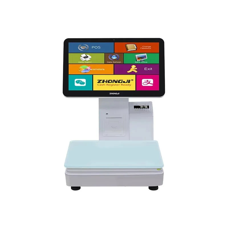 15.6 Inch   Touch Screen POS System All-in-One Fruit Shop Store Hotel Market AI Recognition  Label Scale