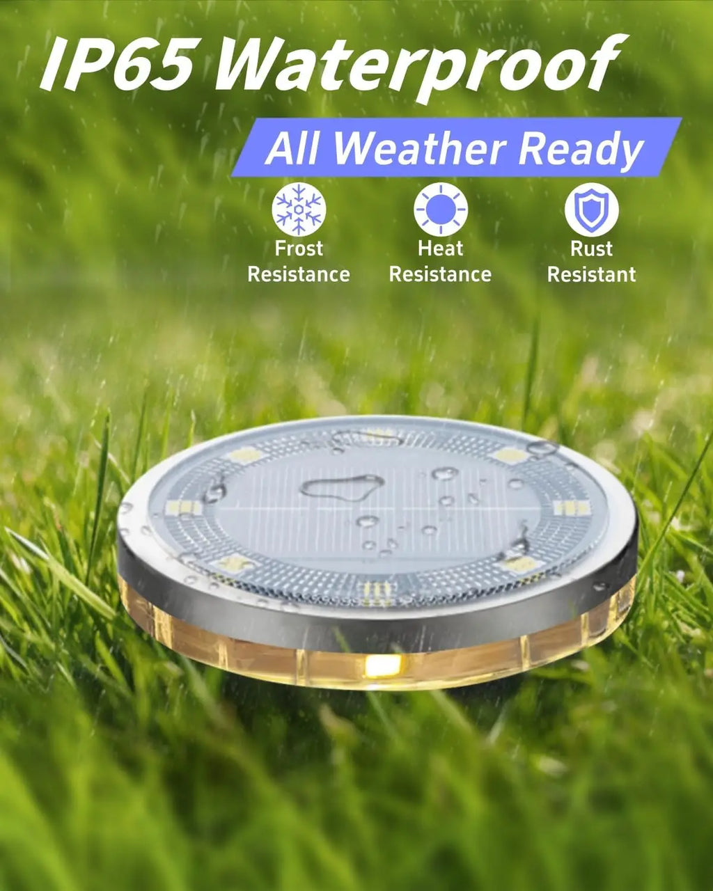 1-4 PACK Solar Garden Lights Outdoor 8 LEDs Underground Lamp 6000k With Side Light Spotlight Waterproof For Landscape Lawn Decor