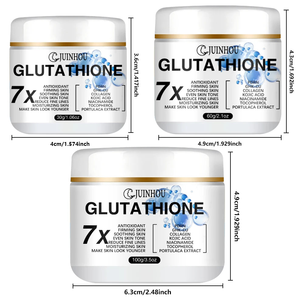 JUINHOU Glutathione Facial Cream Serum Set Antioxidant Brightening Even Skin Tone Moisturizing Suitable For Daily Facial Care