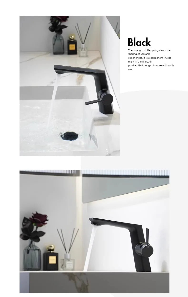 Modern Bathroom Sink Faucet Brass white or brushed gold gray Single Handle Deck Mounted Wash Basin Water Tap Hot And Cold Mixer