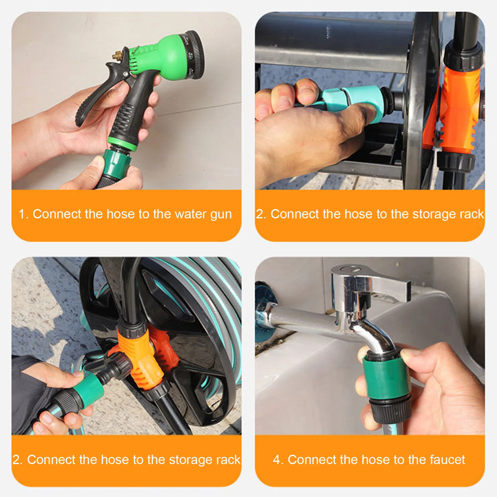 DIY Hose Reel Multi-Purpose Water Pipe Storage Rack Wear Resist Single Arm Pipe Coiler Portable Home Garden Hose Storage Stand