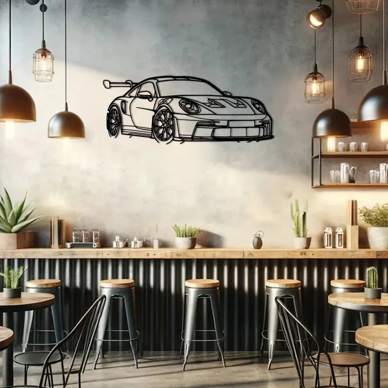 1pc Car Metal Wall Art - Modern Home Decor Sign for Car Enthusiasts Modern Iron Vehicle Sculpture